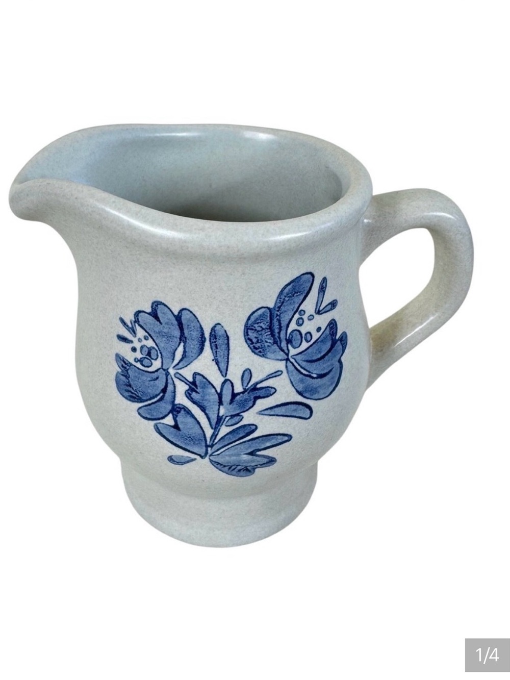 Pfaltzgraff Yorktown Blue Floral Stoneware Creamer Pitcher Farmhouse Pottery